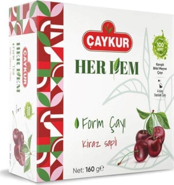 Çaykur Herdem Kiraz Saplı Form Çay 16 Gram * 100 Adet - Image 1