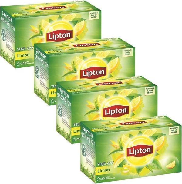 Lipton Berrak Yesil Cay Limonlu 20'li Bardak Poset X 4 Adet - Image 1