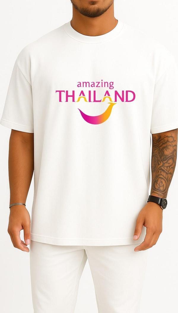 Oversize Tourism Authority Of Thailand Tourism İn Thailand Travel Göğüs Tasarımlı Unisex T-Shirt - Image 1