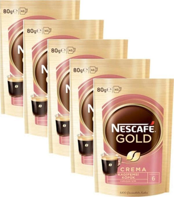 Nescafe Gold Crema Çözünebilir Kahve Özel Seri 80 gr x 5 Adet - Image 1