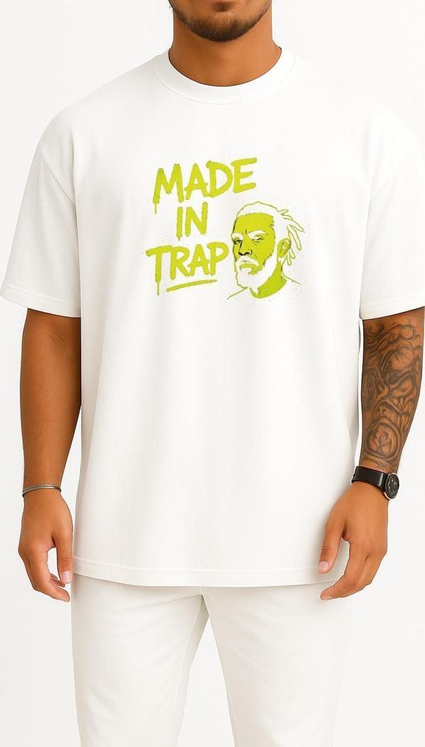 Oversize Ezhel Graffiti Style - Made İn Trap Göğüs Tasarımlı Unisex T-Shirt - Image 1