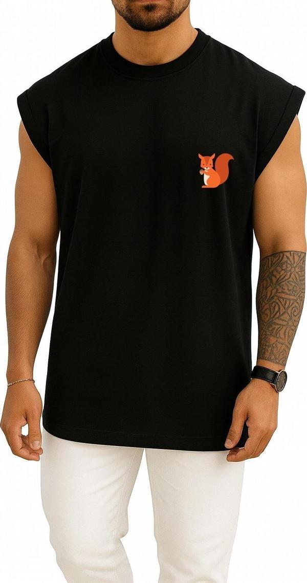 Oversize Minimalist - Traveller Sincap Cep Tasarımlı Atlet - Image 1