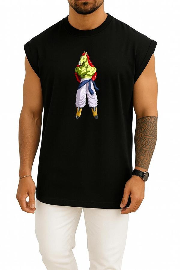 Oversize Bojack Goku Cell Vegeta Bulma Göğüs Tasarımlı Atlet - Image 1