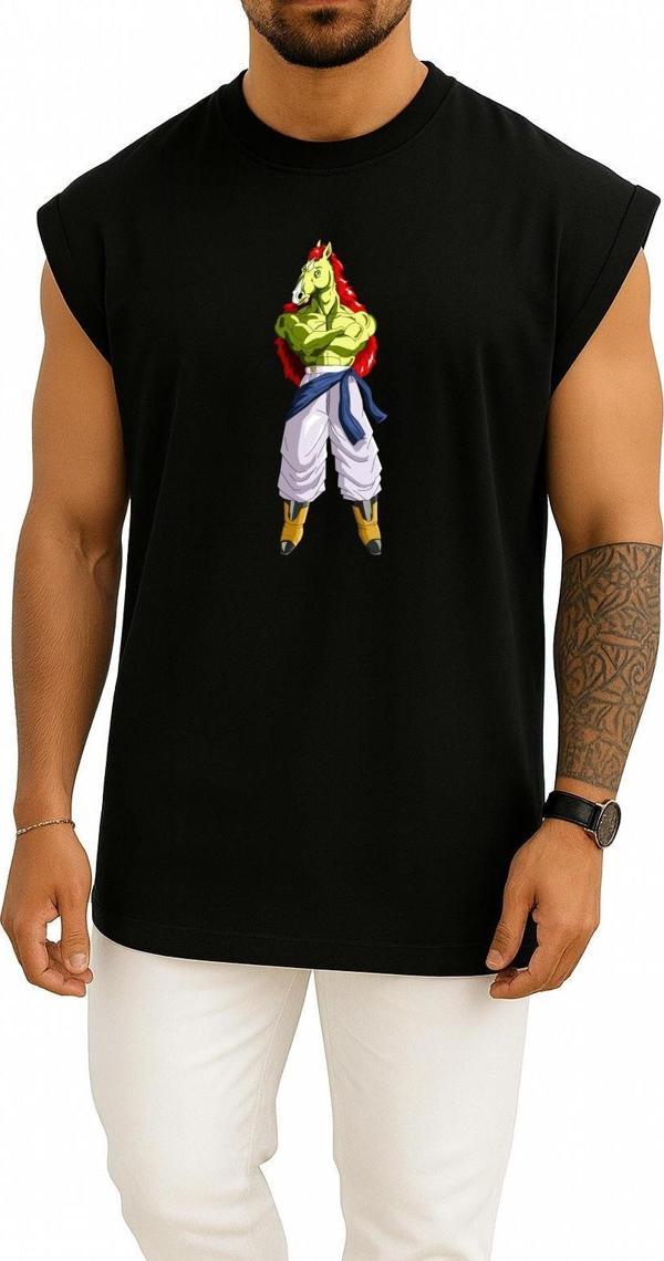 Oversize Bojack Goku Cell Vegeta Bulma Göğüs Tasarımlı Atlet - Image 1
