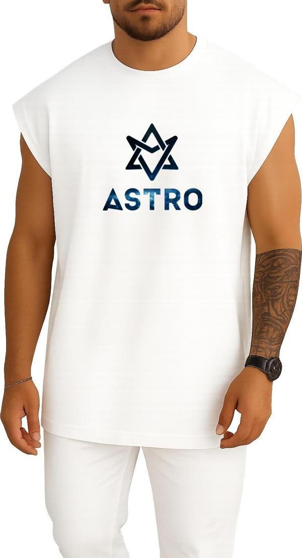 Oversize Astro K-Pop Spring Up Autumn Story Puss İn Boots Göğüs Tasarımlı Atlet - Image 1