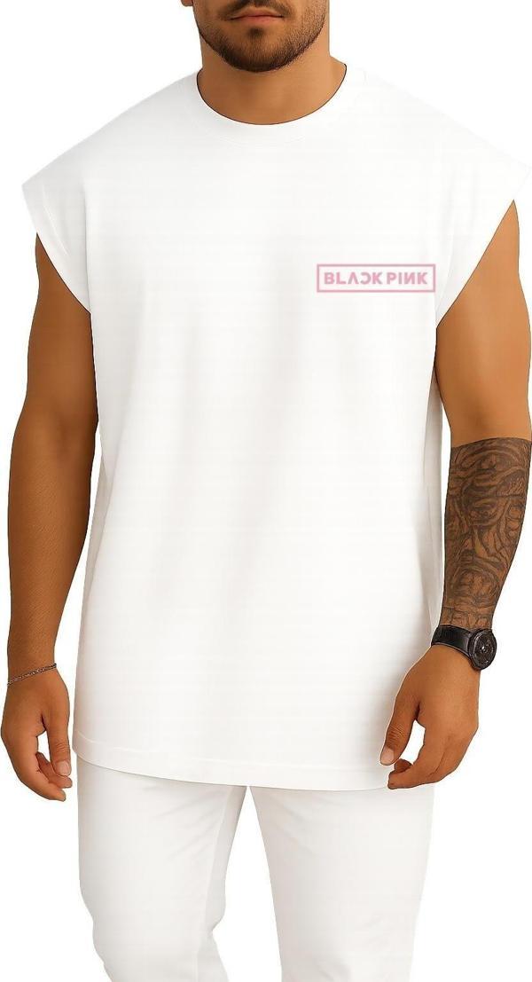 Oversize Blackpink Logo Pink, Artist Cep Tasarımlı Atlet - Image 1