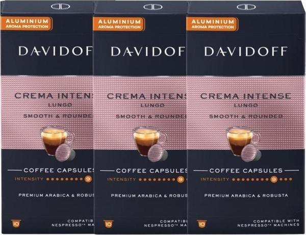 Davidoff Crema Intense Lungo Smooth & Rounded Aluminium Kapsül Kahve 10'lu 3x10 - Image 1