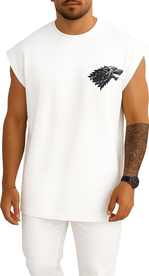 Oversize Game Of Thrones House Of Stark Minimalist Cep Tasarımlı Atlet - Image 1