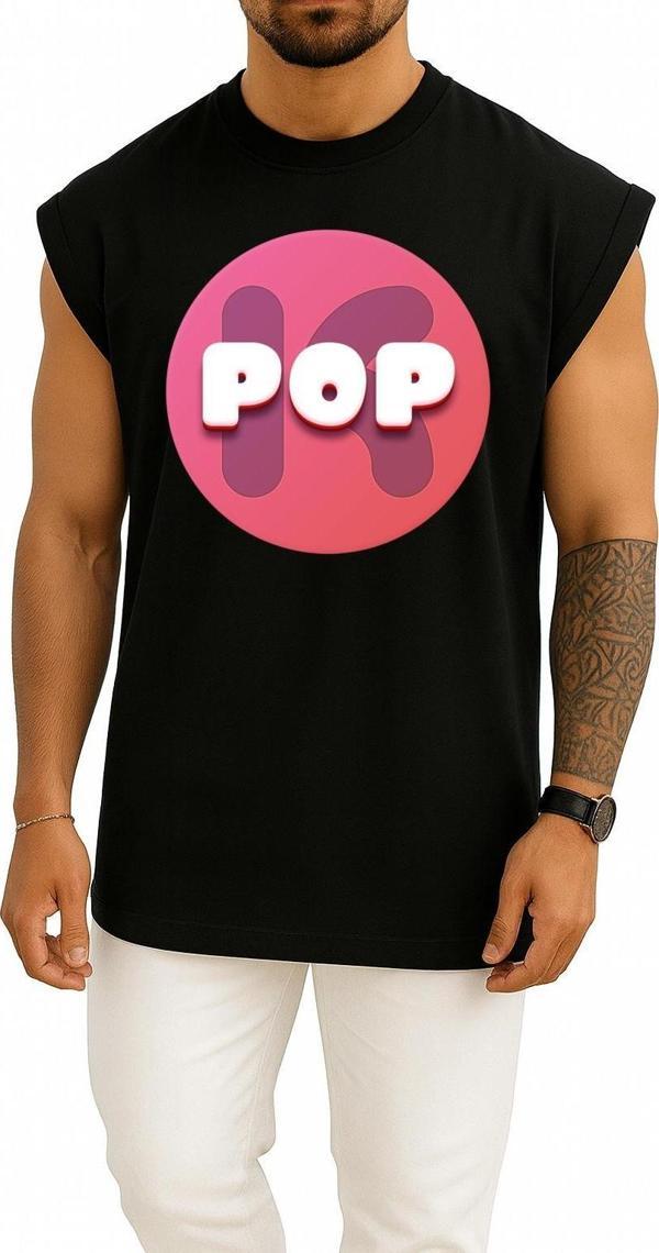 Oversize Kpop 2048 K-Pop Music Song Göğüs Tasarımlı Atlet - Image 1