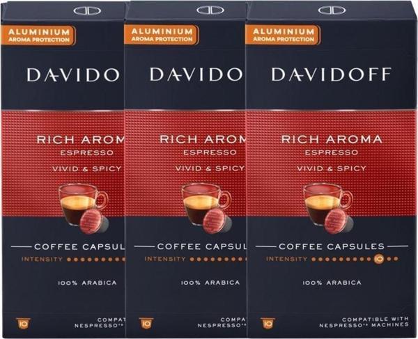 Davidoff Rıch Aroma Espresso Vıvıd & Spıcy Aluminium Kapsül Kahve 10'lu 3x10 - Image 1
