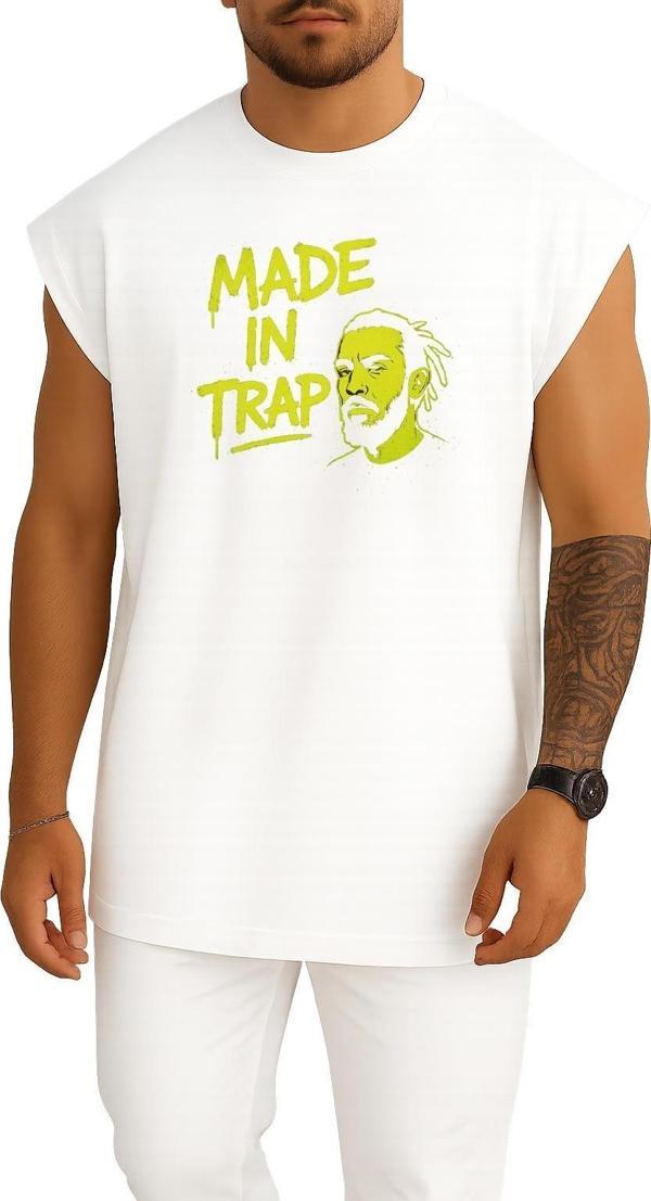Oversize Ezhel Graffiti Style - Made İn Trap Göğüs Tasarımlı Atlet - Image 1