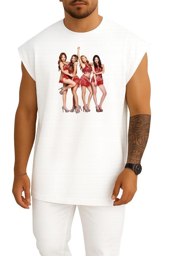 Oversize Sistar Give It To Me K-Pop Exıd Shake It, Aoa, Friendship Göğüs Tasarımlı Atlet - Image 1