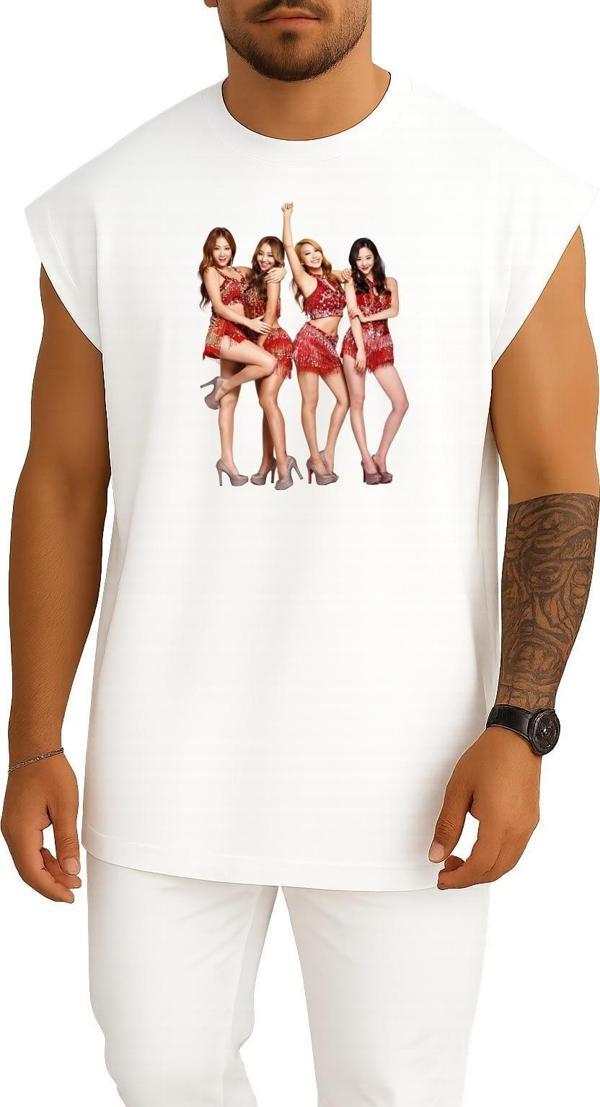 Oversize Sistar Give It To Me K-Pop Exıd Shake It, Aoa, Friendship Göğüs Tasarımlı Atlet - Image 1