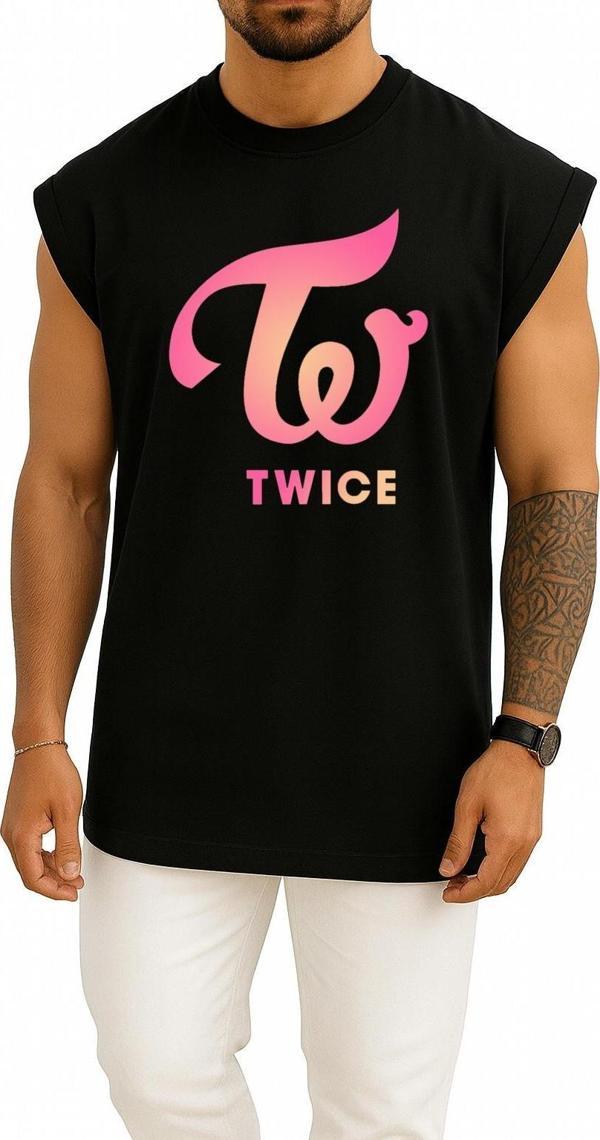 Oversize Twıce K-Pop Logo Lıkey Signal Göğüs Tasarımlı Atlet - Image 1
