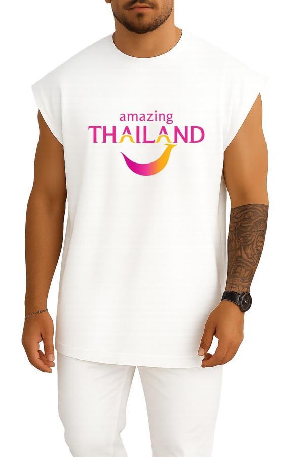 Oversize Tourism Authority Of Thailand Tourism İn Thailand Travel Göğüs Tasarımlı Atlet - Image 1