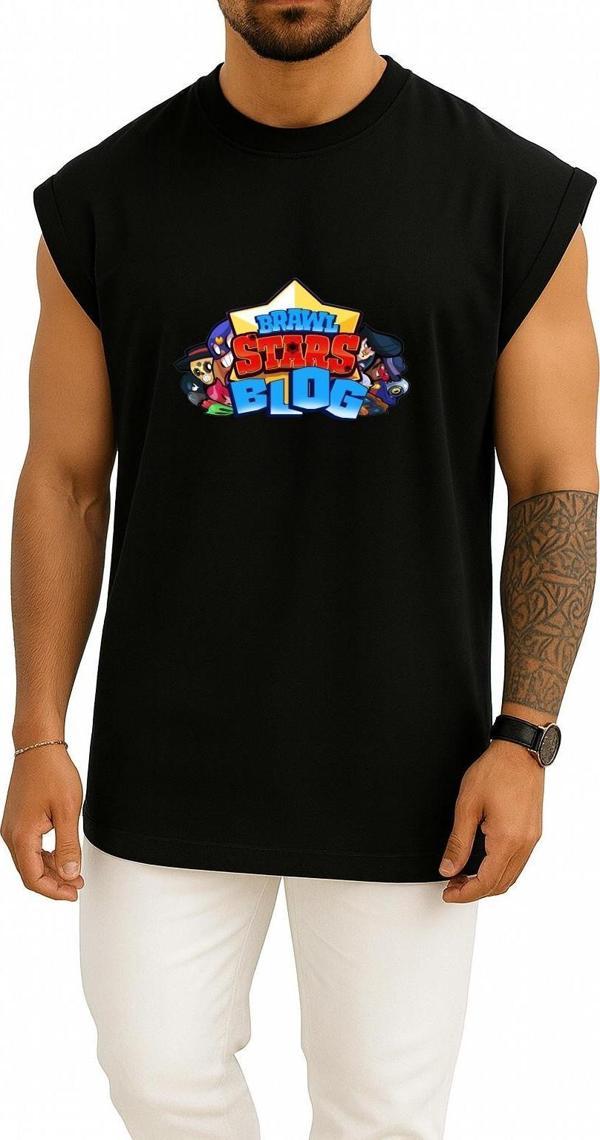Oversize Brawl Stars Clash Royale Clash Of Clans Supercell Göğüs Tasarımlı Atlet - Image 1