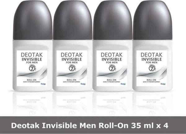 Deotak Invisible For Men Roll-on Deodorant 35 ml X 4 Adet - Image 1