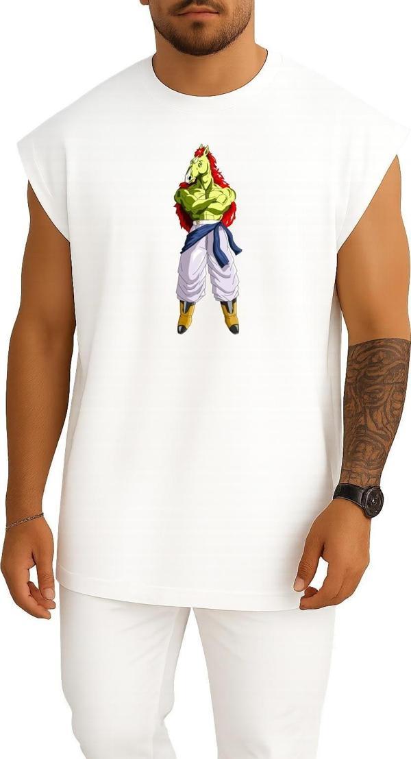 Oversize Bojack Goku Cell Vegeta Bulma Göğüs Tasarımlı Atlet - Image 1
