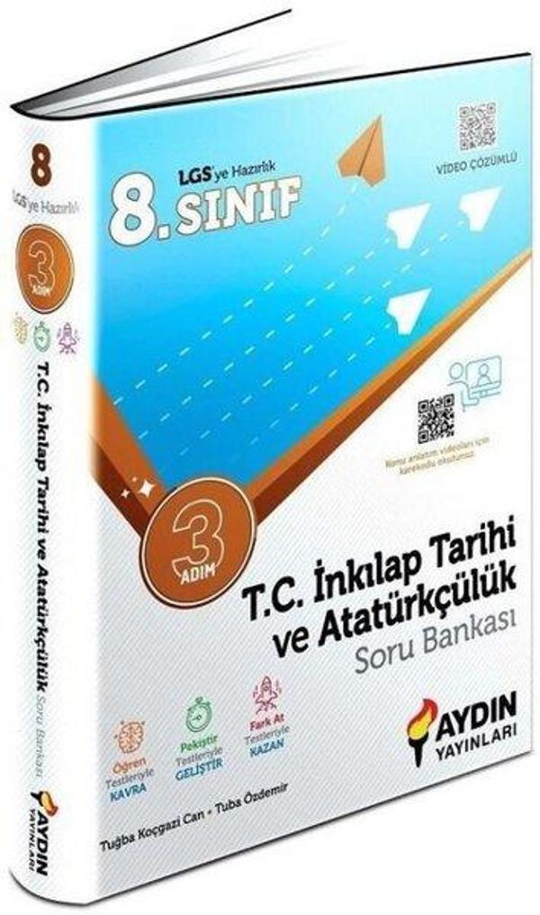 8. Sınıf T.C. İnkılap Tarihi ve Atatürkçülük Üç Adım Soru Bankası - Aydın Yayınları-Eğitim - Image 1