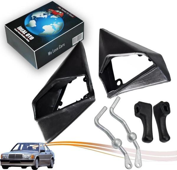 Lala Otomotiv Mercedes 190 Seri W201 1982-1993 İçin Sol Sağ Ayna Dip Fitili Lastiği & Ayar Kolu Tamir Seti - Image 1