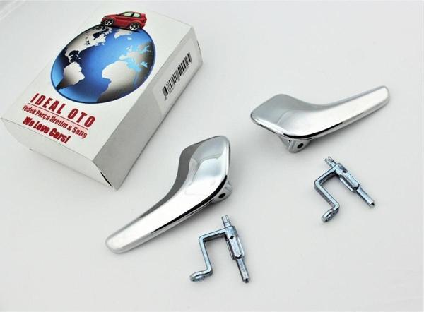 Lala Otomotiv Opel Corsa D 2006-2014 Sağ Ve Sol Iç Kapı Kolu & Iç Açma Demiri (Parlak Krom) - Image 1