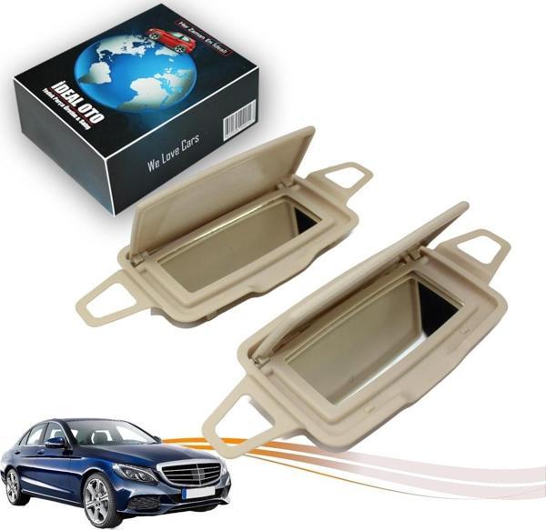 Lala Otomotiv Mercedes C W205 (2014-...) İçin Sol & Sağ Güneşlik Ayna Seti - Krem Renk - Image 1