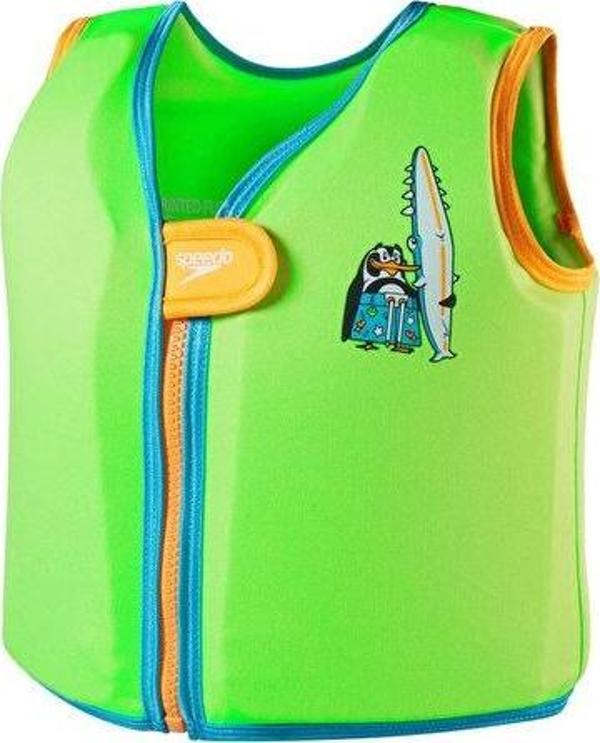Speedo Printed Float Vest iu Green/Blue Çocuk Can Yeleği 8-1225214686 Yeşil - Image 1
