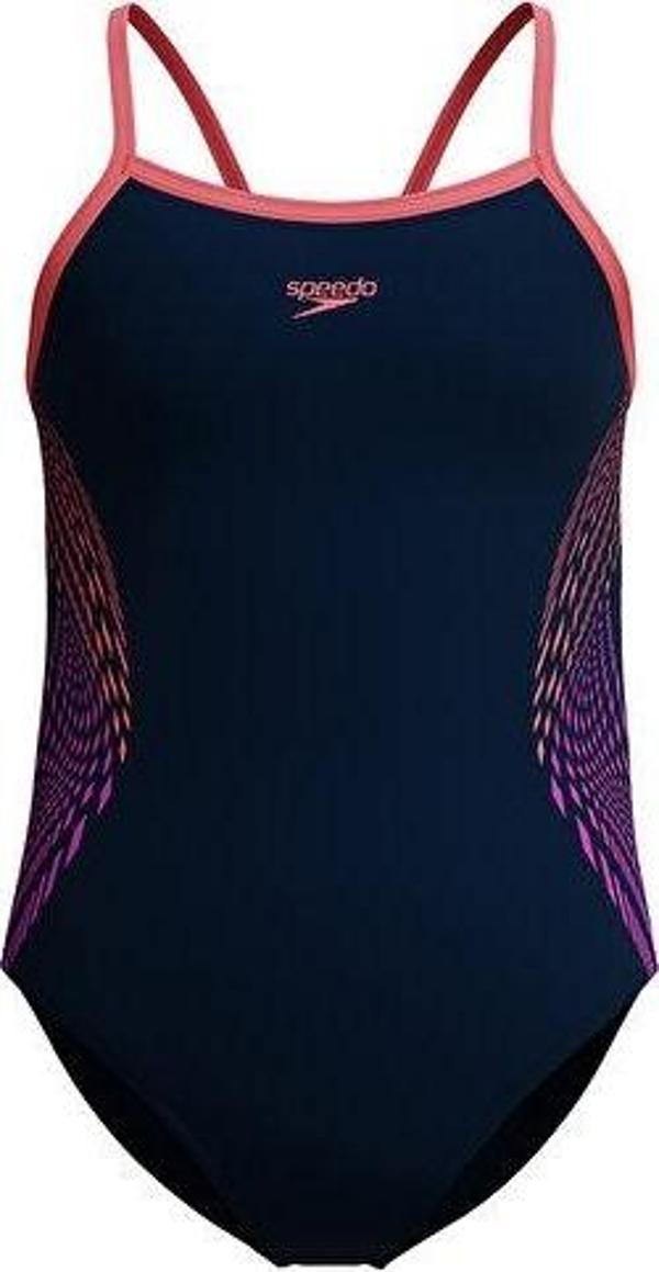 Speedo Plmt Pt Tstrp Msclbck 1Pc Jf Orange Kız Çocuk Mayosu 8-00374918375 Turuncu - Image 1