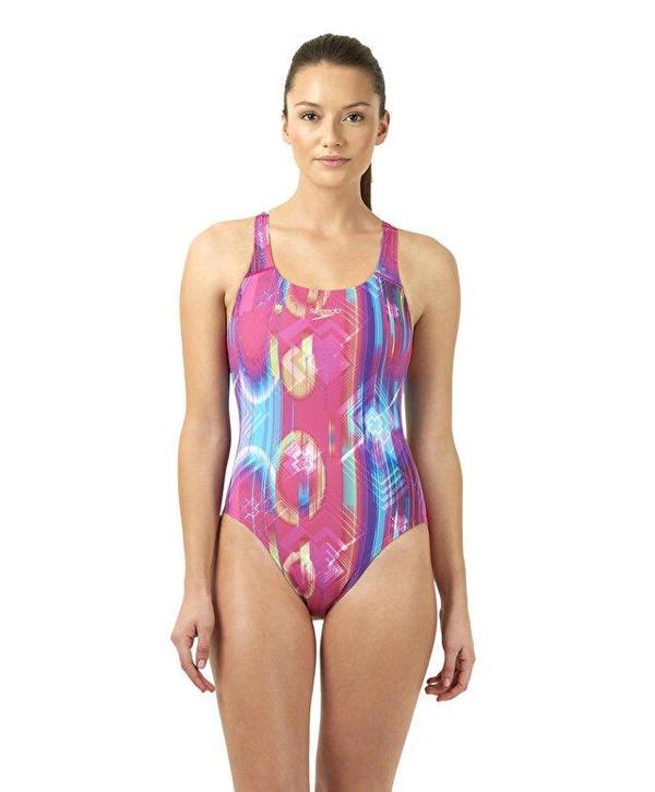 Speedo Kadın Yüzme Mayosu Pembe Speedo Alv Digi Lbck Af Pink/Blue Tek Parça Bayan Mayo 8 083709257 - Image 1