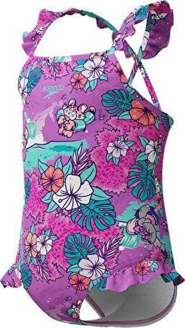 Speedo Speedo Digi Frill Trsp If Purple Çocuk Yüzme Mayosu 8-00314618239 Mor - Image 1