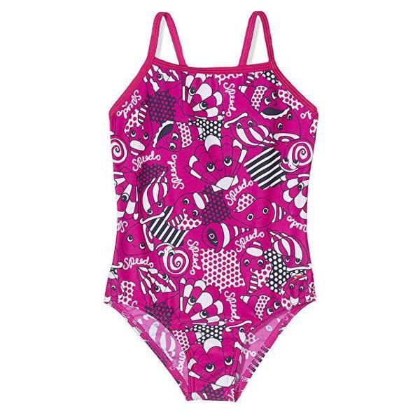 Speedo Kız Çocuk Mayosu Pembe Ess Frill 1Pce if Pink Navy 8 07972B430 - Image 1