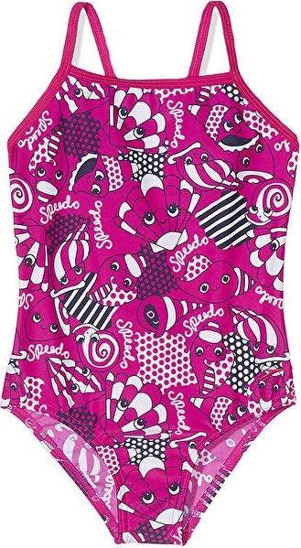 Speedo Kız Çocuk Mayosu Pembe Ess Frill 1Pce if Pink Navy 8 07972B430 - Image 1