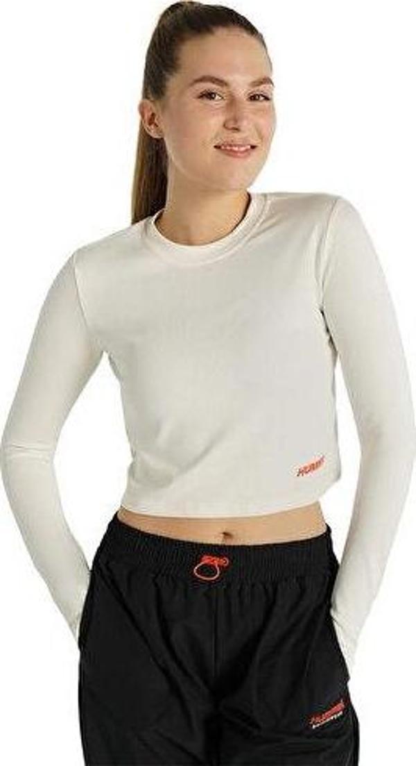 Hummel Dolby Crop T-Shirt Kadın Günlük Crop Üst 912085-9157 Bej - Image 1