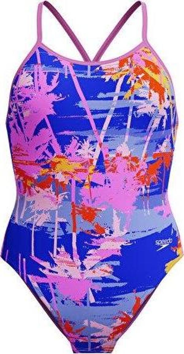 SPEEDO SPEEDO ALOV DIGI VBK 1PC JF BLUE/PINK Kız Çocuk Mayosu 8-1284618199 Mavi - Image 1