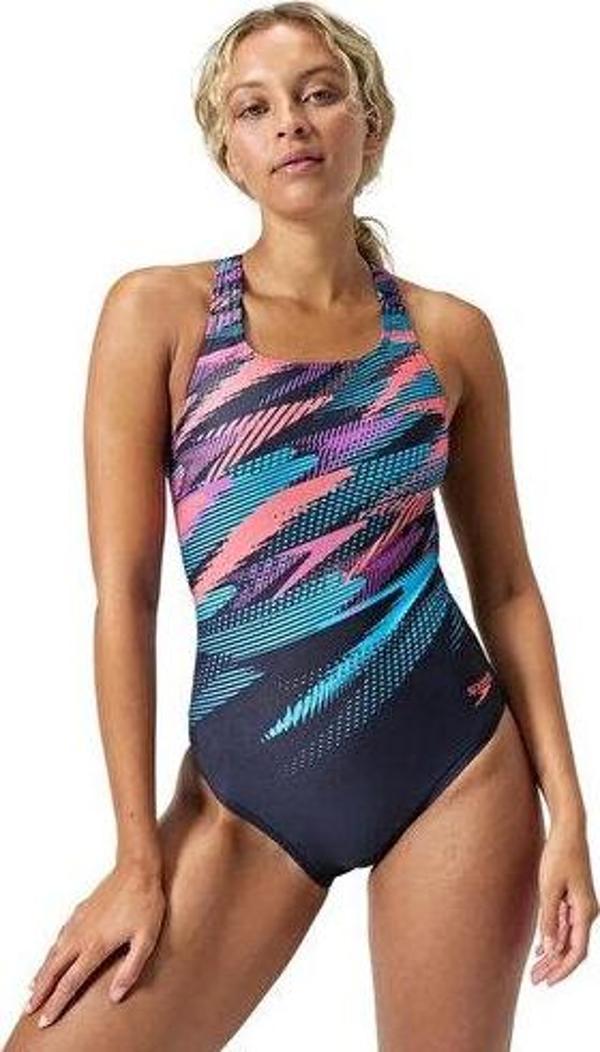 Speedo Speedo Digi Plmt Mdlt Af Navy Kadın Yüzücü Mayosu 8-00305518178 Lacivert - Image 1