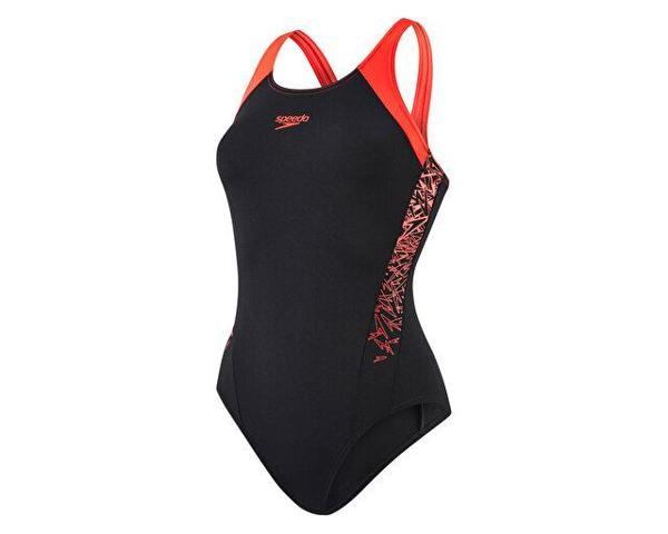 Speedo Kadın Yüzücü Mayosu Siyah Boom Spl Msbk Af Black Red 8-10821B346 - Image 1