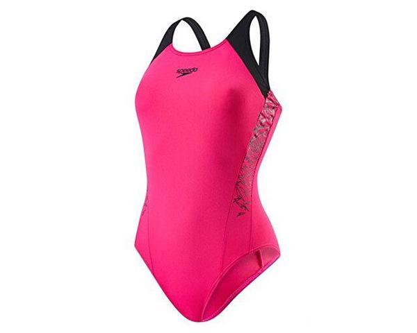 Speedo Kadın Yüzücü Mayosu Pembe Boom Spl Msbk Af Pink Black 8-10821B356 - Image 1