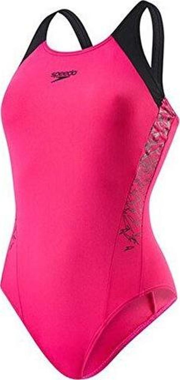 Speedo Kadın Yüzücü Mayosu Pembe Boom Spl Msbk Af Pink Black 8-10821B356 - Image 1