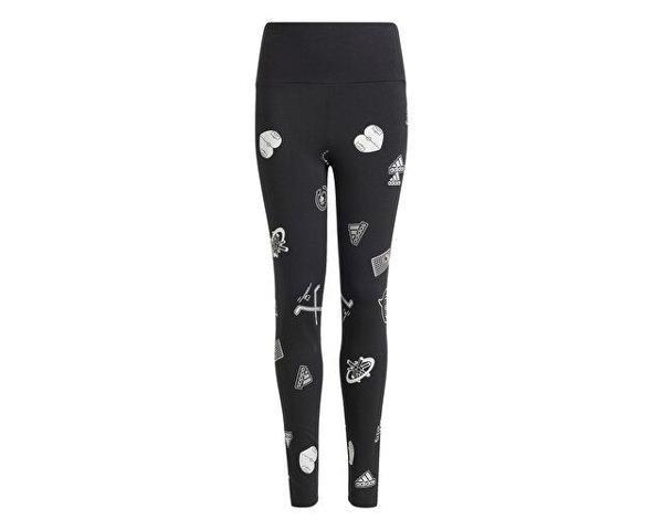 adidas Jg Bluv Leg Çocuk Günlük Tayt IN3302 Siyah - Image 1