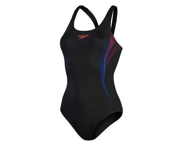 Speedo Plmt Msbk Af Black/Red Kadın Yüzücü Mayosu 8-00305814836 Siyah - Image 1