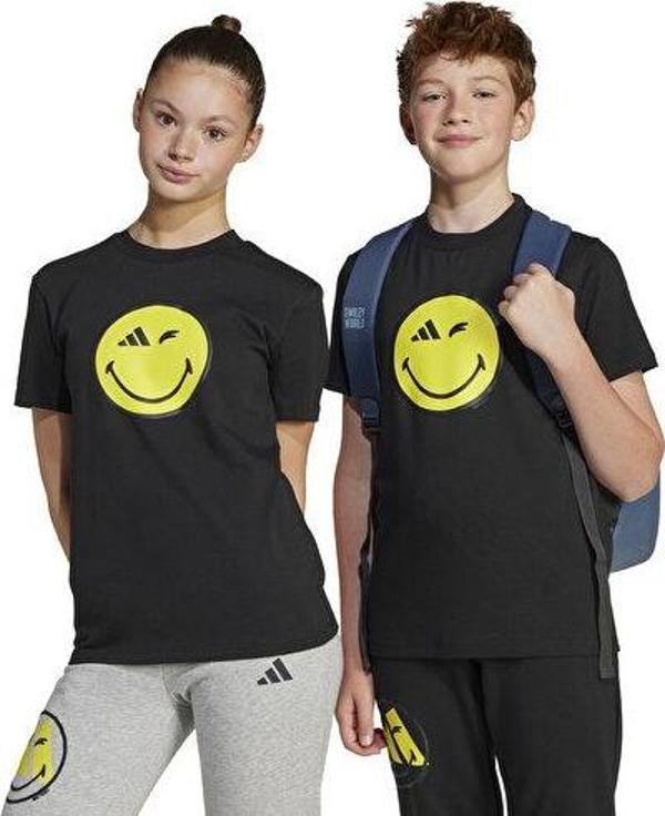 Adidas J Smi Tee Genç Günlük Tişört JC7581 Siyah - Image 1