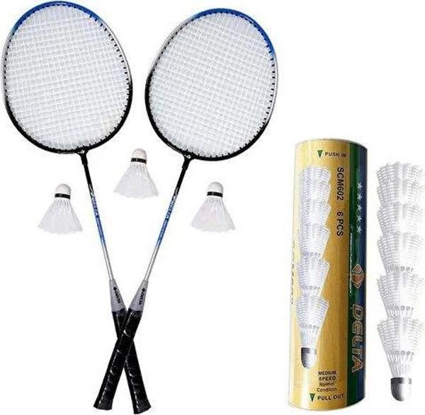 Delta Badminton 2 Raket 9 Top Set Badminton Malzemeleri RSB-602 Renkli - Image 1