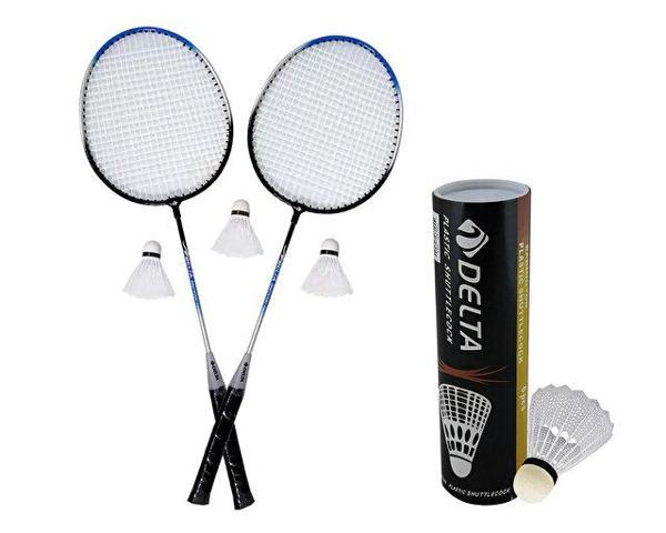 Delta Badminton 2 Raket+ 9 Top Set Badminton Malzemeleri RSB-606 Renkli - Image 1