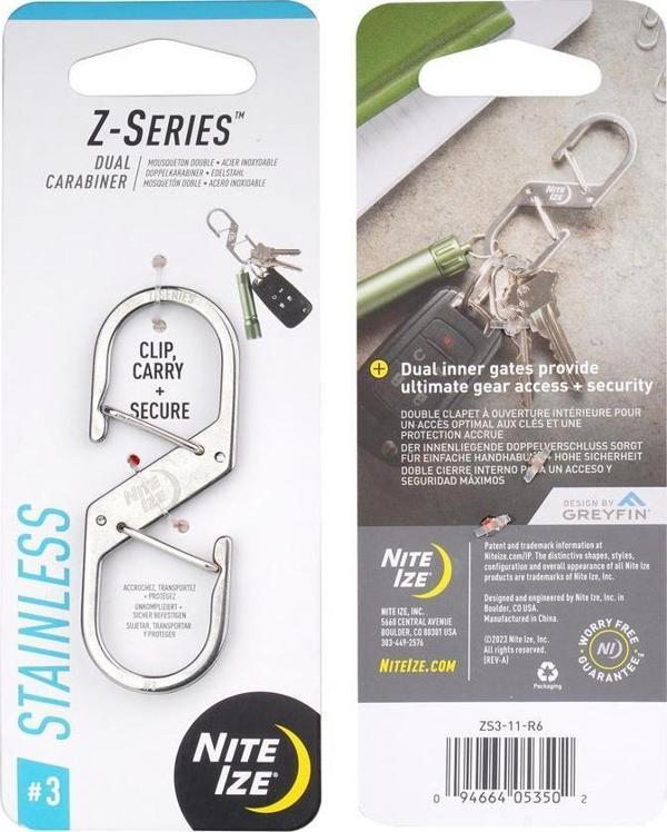 Nite Ize Z-Serisi Çift Gözlü Karabina Krom No:3 - Image 1