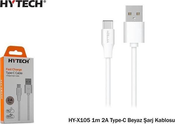 Hytech HY-X105 1m 2A Type-C Beyaz Şarj Kablosu - Image 1