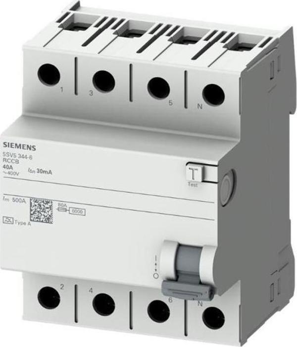 Siemens 5SV5642-6 Kaçak Akım Koruma Rölesi 4x25A 300mA - Image 1