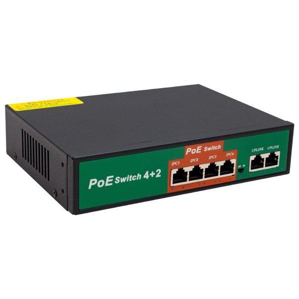 72W 10/100 MBPS 4+2 PORT POE ETHERNET SWITCH (81) - Image 1