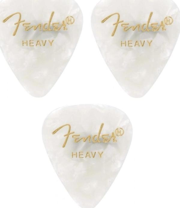 Fender Gitar Penası 3 Adet Premium Celluloid Heavy White Moto - Image 1