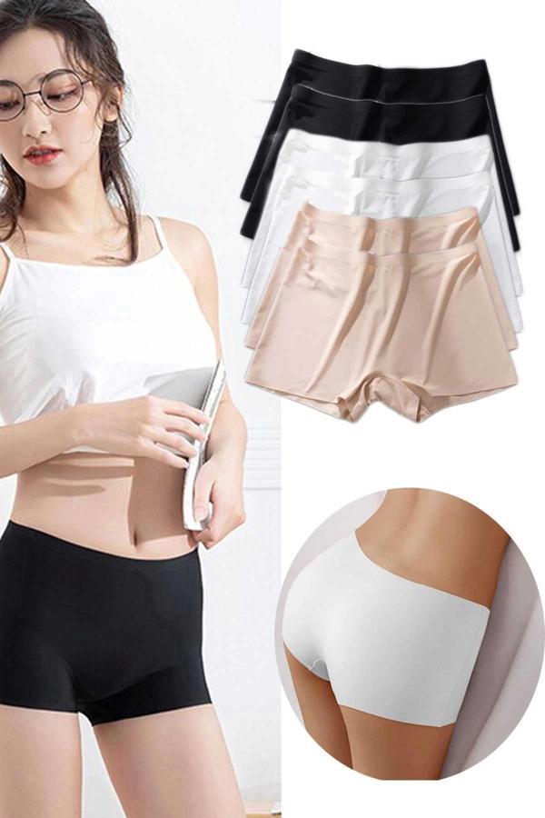 6 Adet Kadın Dikişsiz Görünmez İz Yapmaz Mini Şort Boxer Siyah Beyaz Ten - Image 1