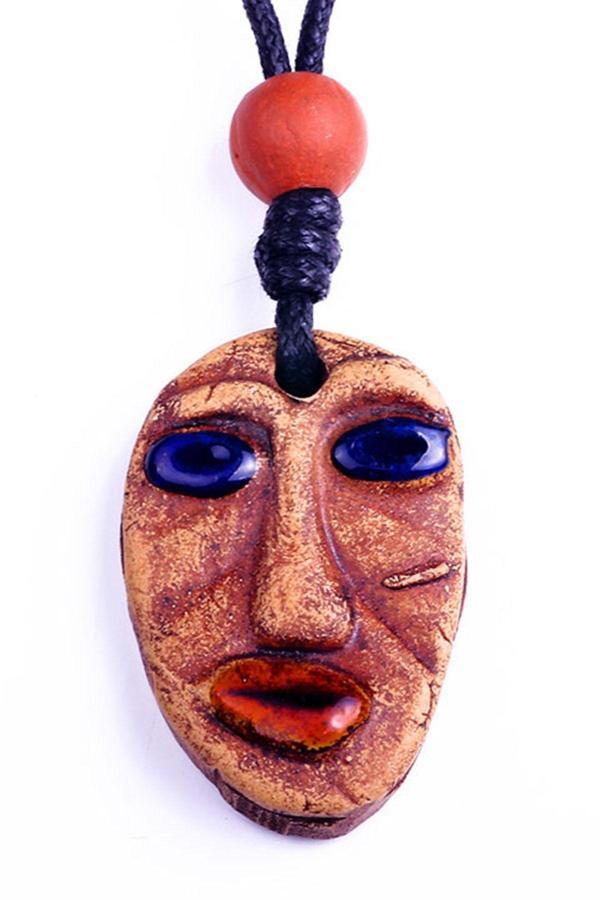 TKLY01568 Aztek Tlazolteot Totem Natural Kolye - Image 1
